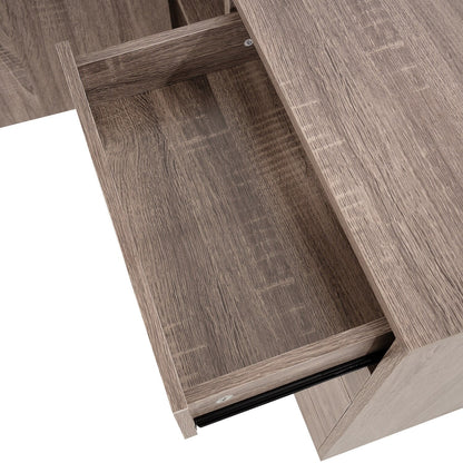 5-Drawer Wood Storage Dresser Cabinet with Wheels - Craft Organizer and Makeup Drawer Unit for Closet and Bedroom