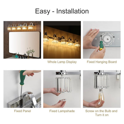 5-light Modern Crystal Bathroom Vanity Lighting Fixtures