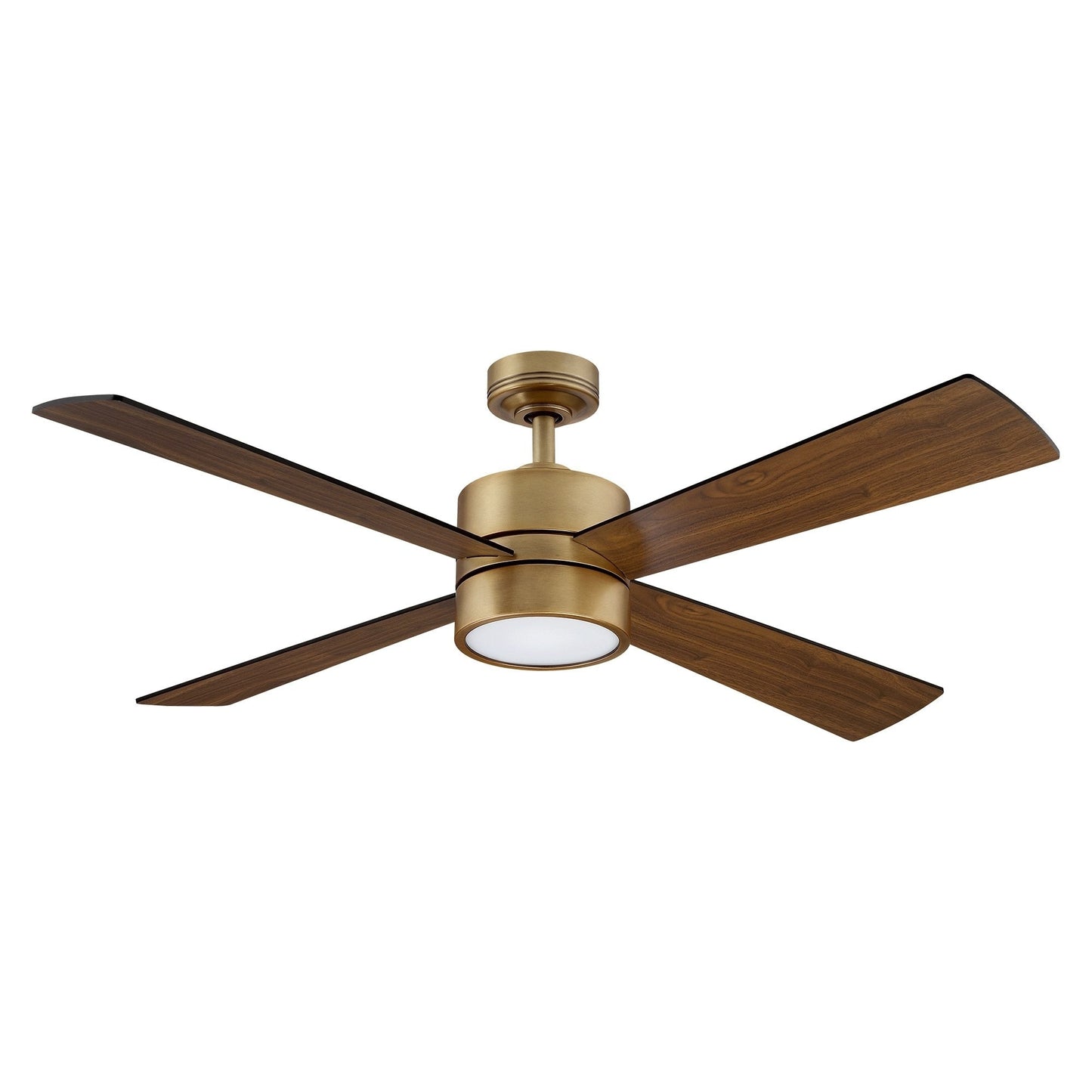 52 Antique Brass Wood 4-Blade Indoor Ceiling Fan with Light and Remote