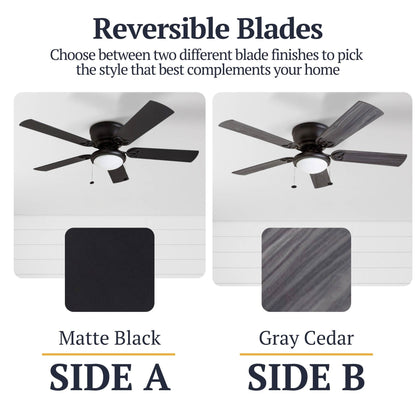 52 Prominence Home Benton Traditional Indoor LED Ceiling Fan with Light, Pull Chains