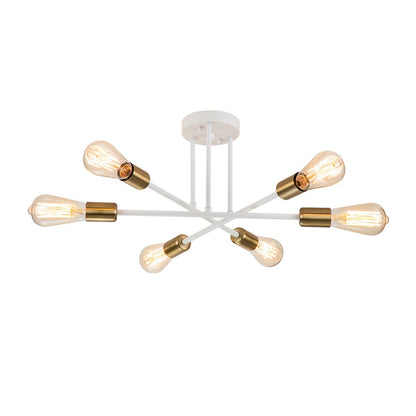 6 - Light Modern Metal 23.62'' Sputnik Semi-Flush Mount Ceiling Light