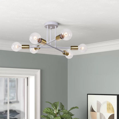 6 - Light Modern Metal 23.62'' Sputnik Semi-Flush Mount Ceiling Light