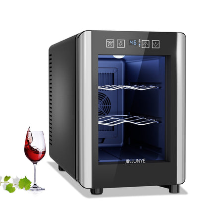 6-Bottle Wine Cooler Refrigerator(46-66°F),Mini Freestanding Beverage Cooler for Summer,Wine Cooler with Temperature Control
