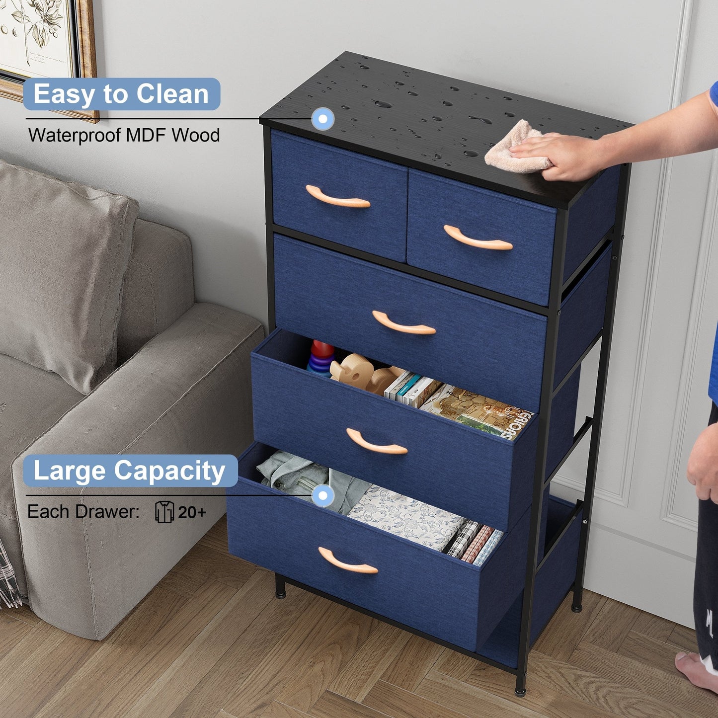 6-drawer Chest Vertical Dresser Storage Tower by Crestlive Products