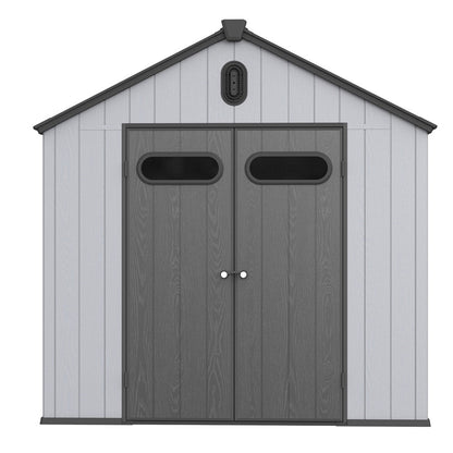 6 ft x 4 ft/6 ft x 8 ft/8 ft x 6 ft/8 ft x 10 ft All-Weather Resin Outdoor Plastic Storage Shed w/Floor, Spire Tool Shed