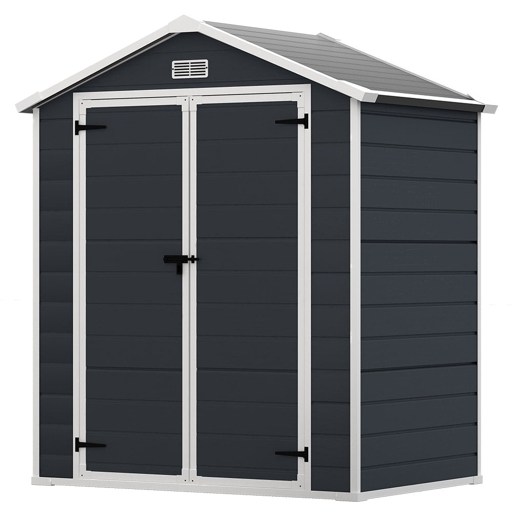 6 ft x 4 ft/6 ft x 8 ft/8 ft x 6 ft/8 ft x 10 ft All-Weather Resin Outdoor Plastic Storage Shed w/Floor, Spire Tool Shed
