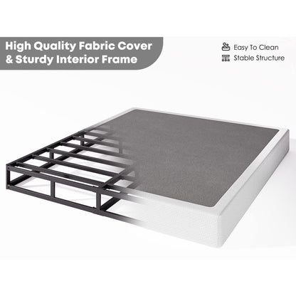 FSCHOS 7 Inch Metal Box Spring, Basics Mattress Foundation, No Legs