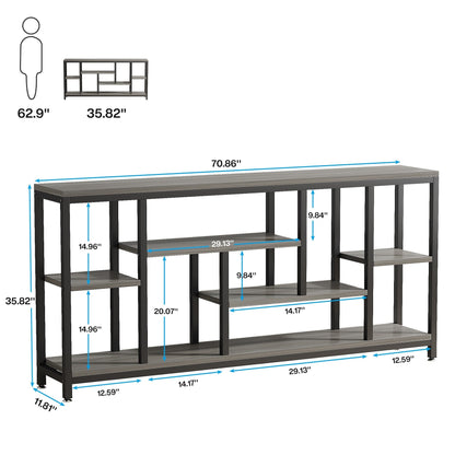 70.9 inch Console Sofa Table with Storage, 3-Tier Entryway Table for Hallway