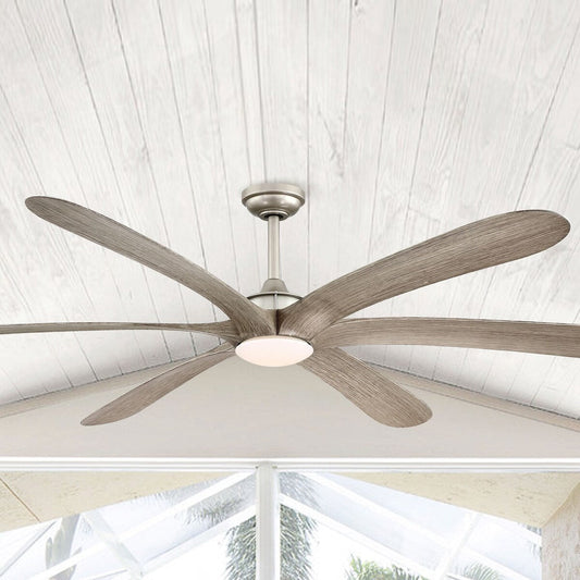 72-inch Driftwood 6-Blade Large DC Ceiling Fan with Light and Remote