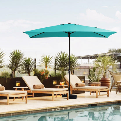 8*10ft Rectangular Patio Market Umbrella with Crank & Tilt，UV-Resistant