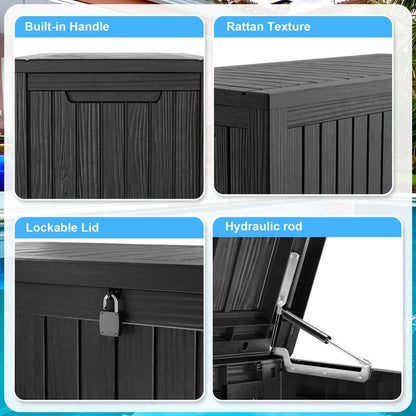 Outdoor Patio Storage Resin Lockable Deck Box