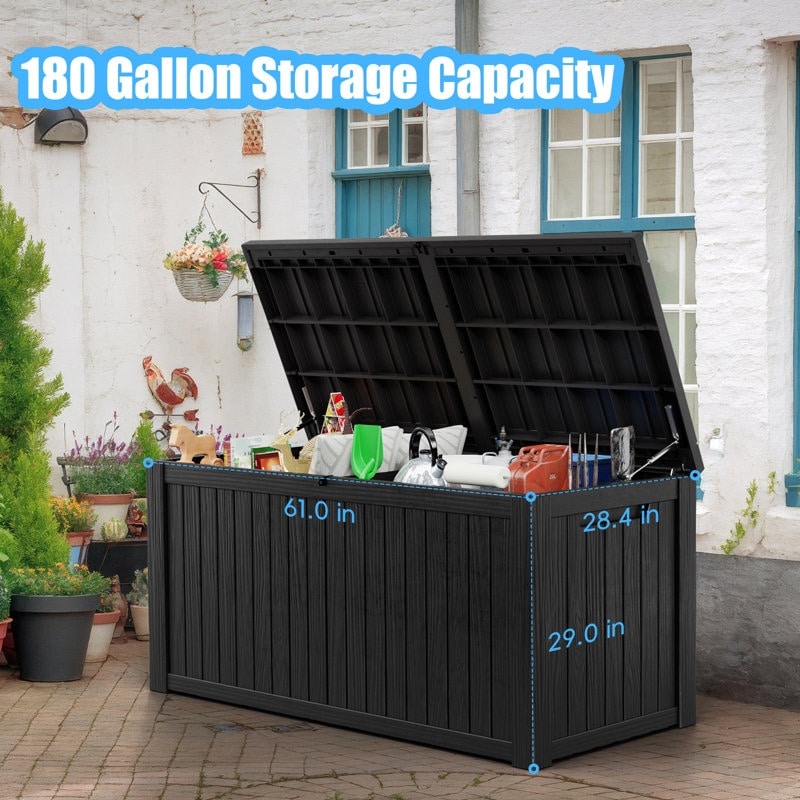 Outdoor Patio Storage Resin Lockable Deck Box