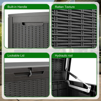 Outdoor Patio Storage Resin Lockable Deck Box