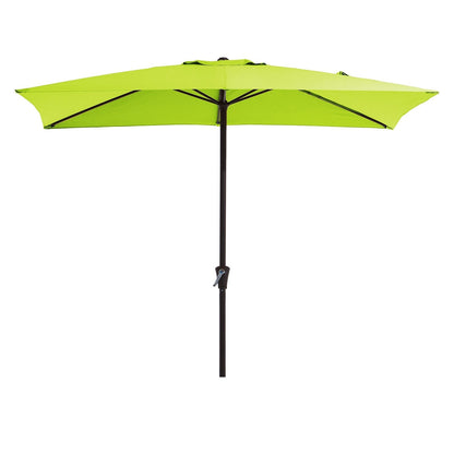 8*10ft Rectangular Patio Market Umbrella with Crank & Tilt，UV-Resistant