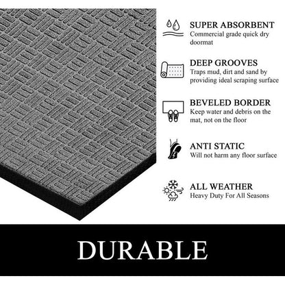 A1HC New Durable and Versatile Polypropylene Rubber Door Mat All Weather Inside Outside Door Mat