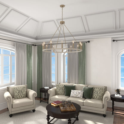 Acroma 12-light Farmhouse 40In Wagon Wheel Chandelier with UL - 40'' D x 138'' H