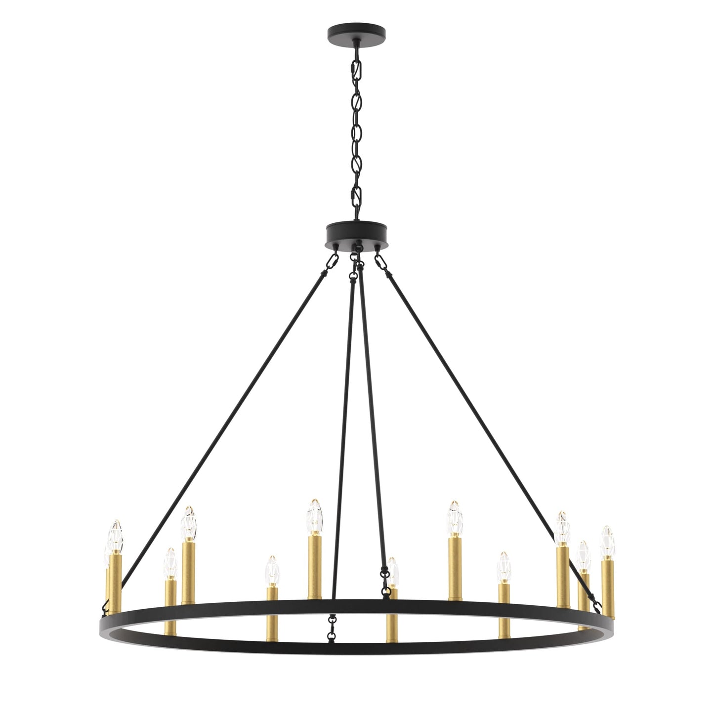 Acroma 12-light Farmhouse 40In Wagon Wheel Chandelier with UL - 40'' D x 138'' H