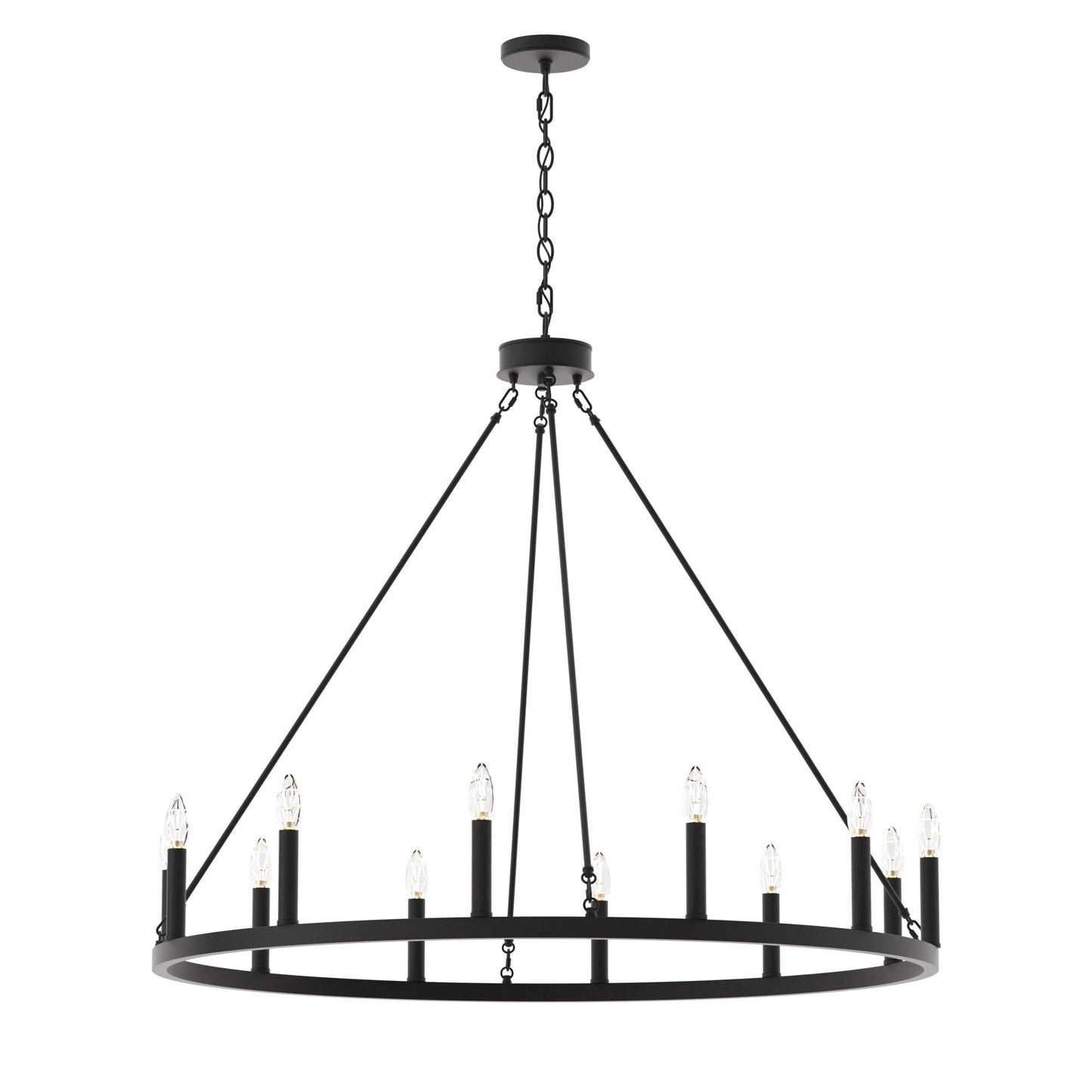 Acroma 12-light Farmhouse 40In Wagon Wheel Chandelier with UL - 40'' D x 138'' H