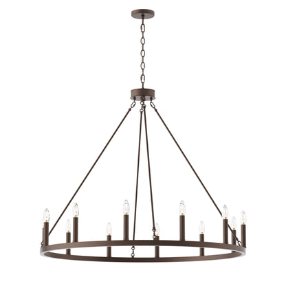 Acroma 12-light Farmhouse 40In Wagon Wheel Chandelier with UL - 40'' D x 138'' H