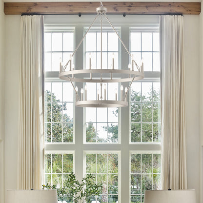 Acroma 20-light Modern Farmhouse 40In Round Wagon Wheel Chandelier with UL