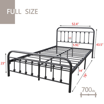 Alazyhome Simple Vintage Metal Platform Bed Frame, Easy-Assembly