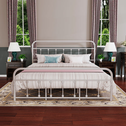 Alazyhome Simple Vintage Metal Platform Bed Frame, Easy-Assembly