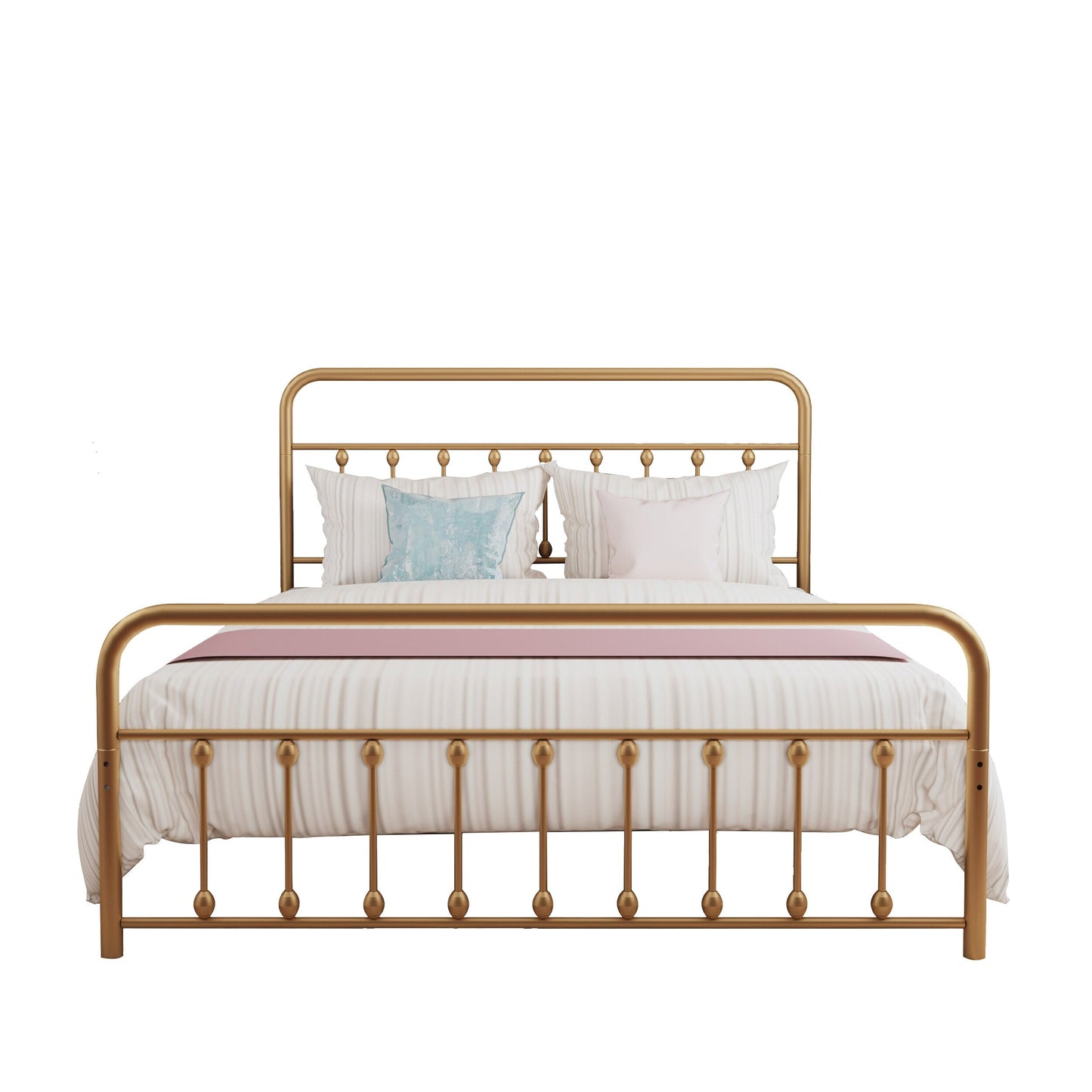 Alazyhome Simple Vintage Metal Platform Bed Frame, Easy-Assembly