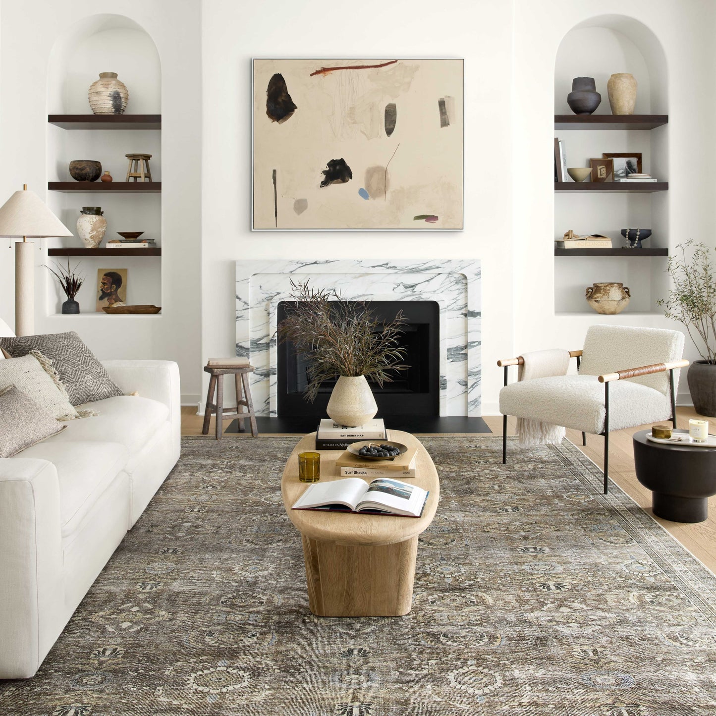 Alexander Home Isabelle Shabby Chic Vintage Distressed Printed Area Rug