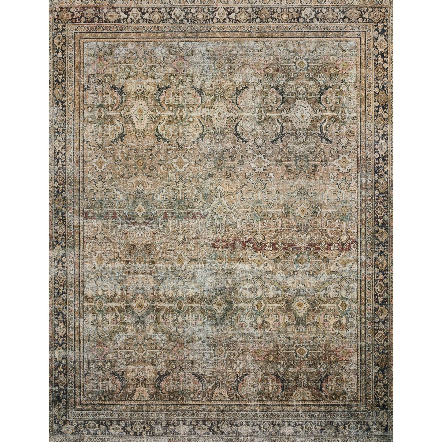 Alexander Home Isabelle Olive Tone Oriental Pattern Printed Area Rug