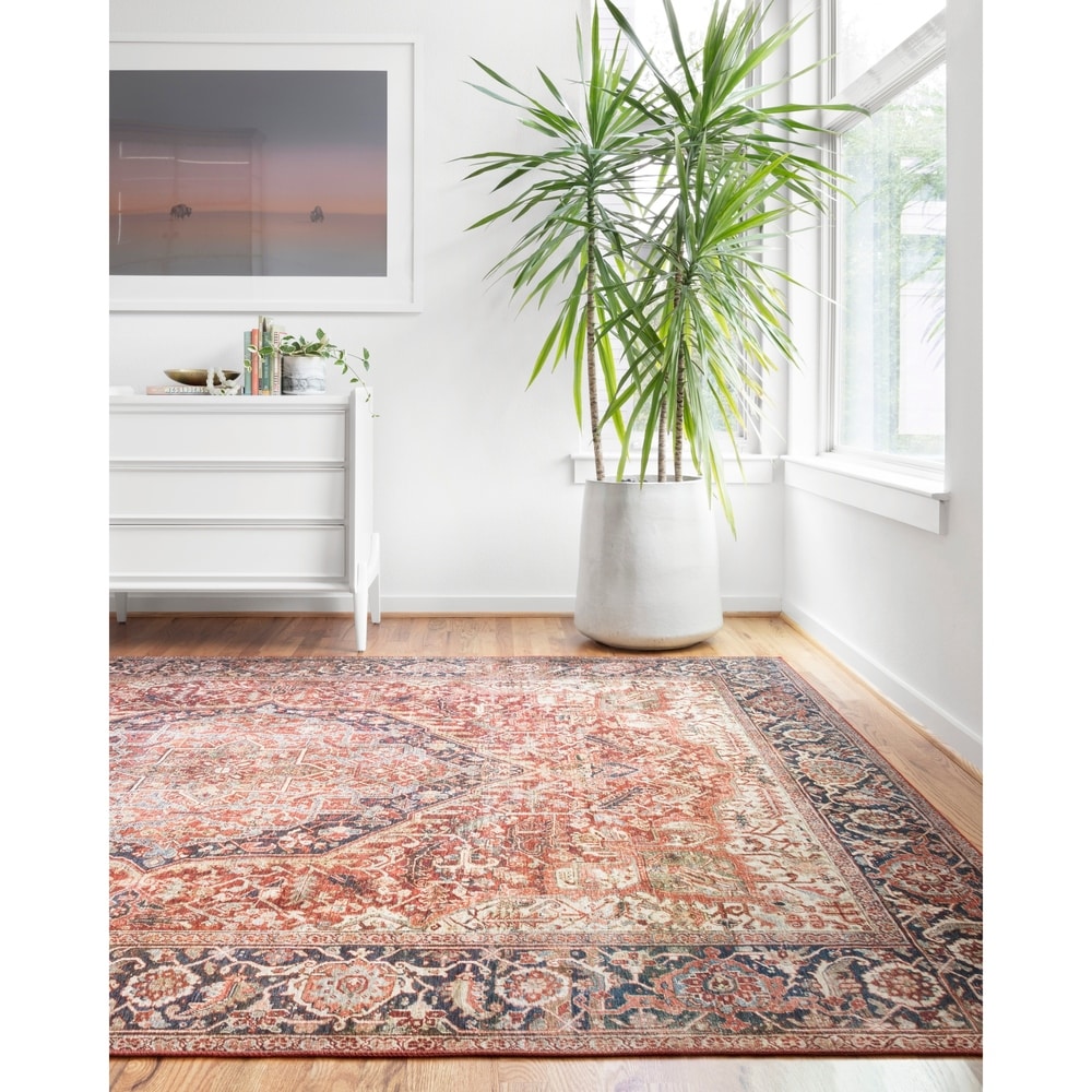 Alexander Home Isabelle Traditional Vintage Border Printed Area Rug