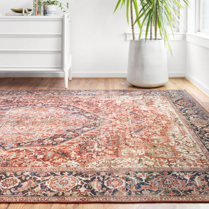 Alexander Home Isabelle Traditional Vintage Border Printed Area Rug
