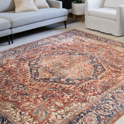 Alexander Home Isabelle Traditional Vintage Border Printed Area Rug