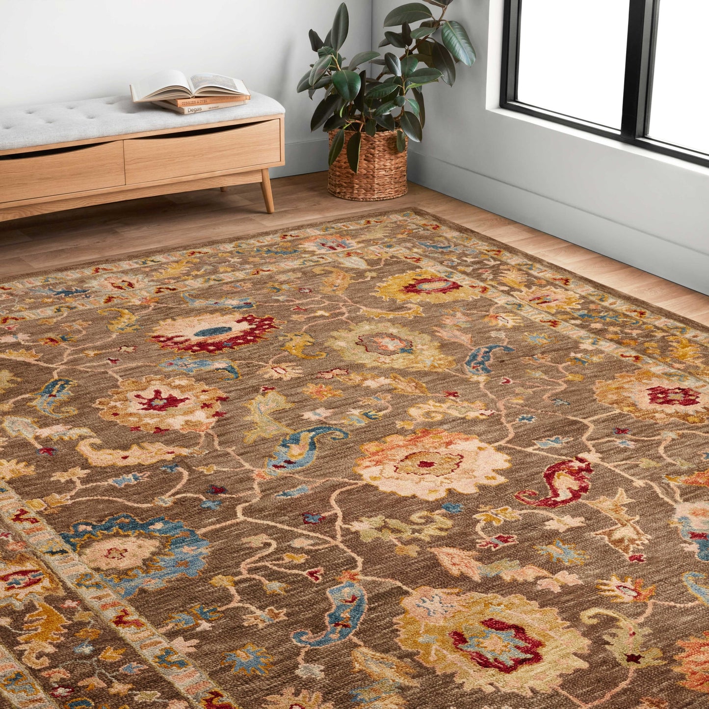 Alexander Home Megan Floral Hand-Hooked 100% Wool Area Rug