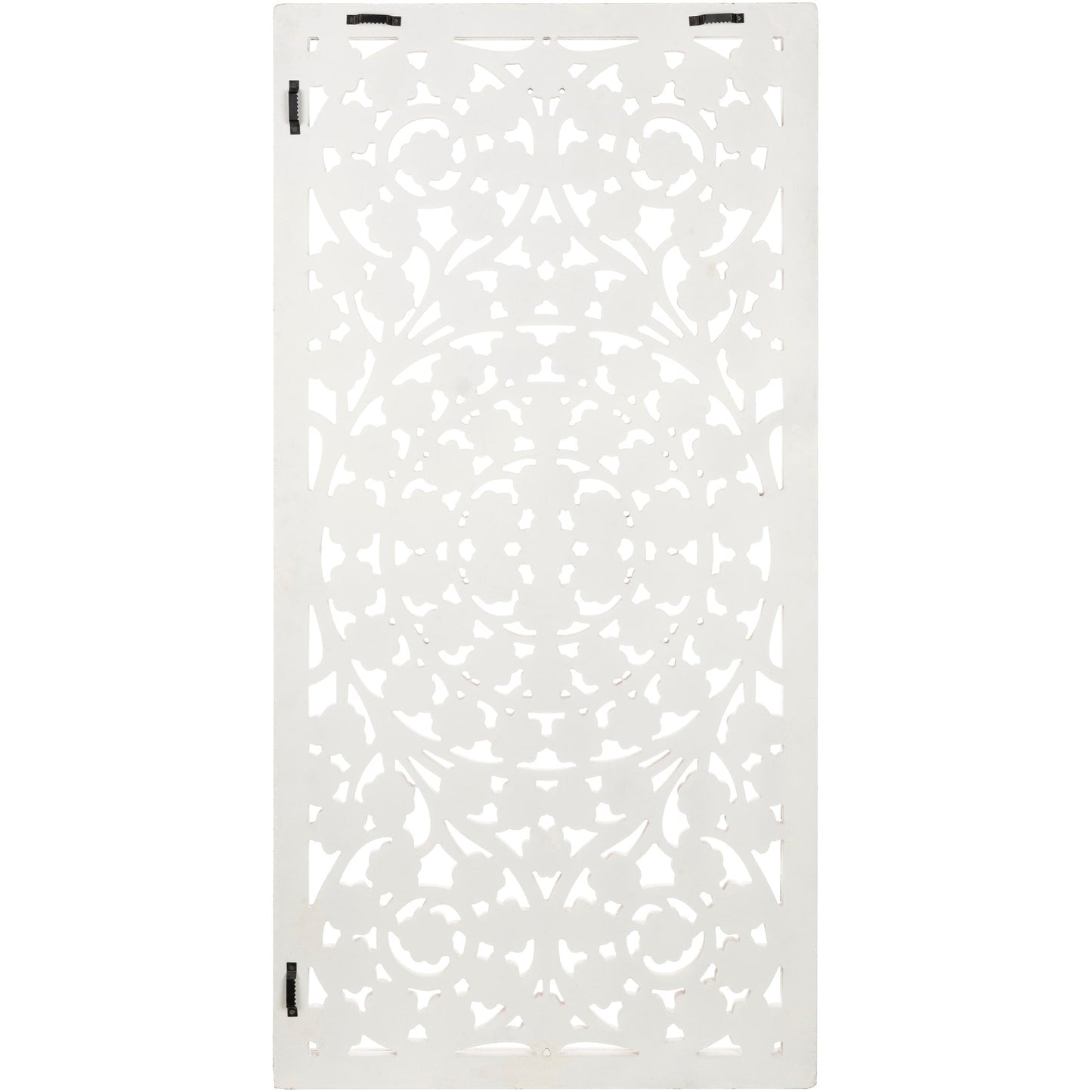 Allen White Washed Hand Carved 48x28-inch Wall Panel with Mirror Inlay