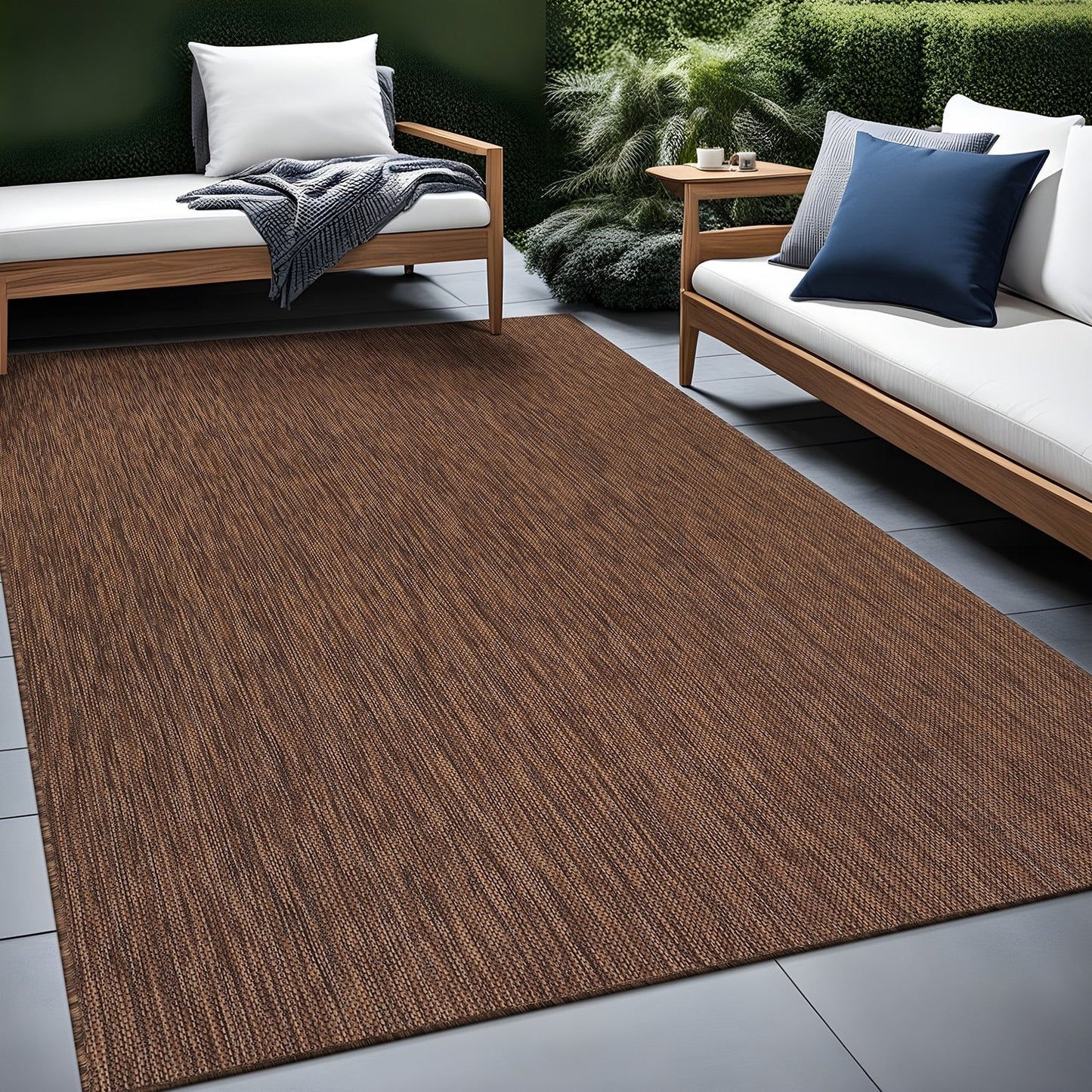 Aloha Washable Solid Indoor Outdoor Area Rug Patio Deck Living Room