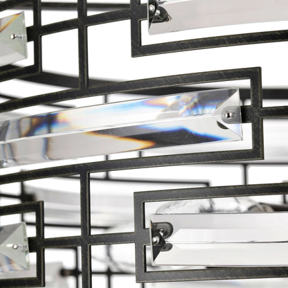 Anita Drum Shade Chandelier with Clear Glass Prism