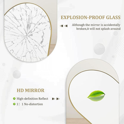 Arched Full Length Floor Mirror Full Body Standing Mirror Wall Decor