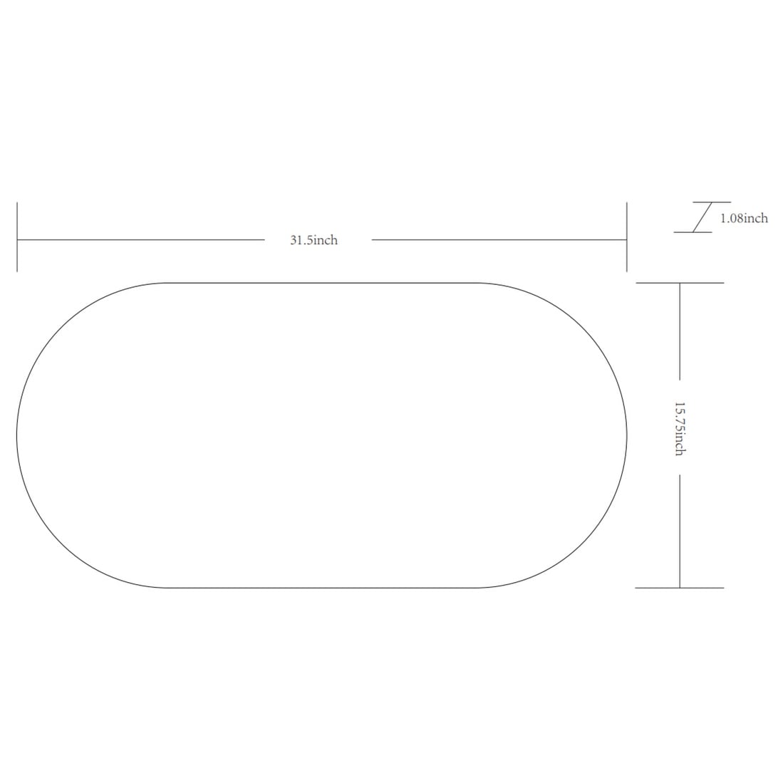 Livabliss Aranya Modern Aluminum Oval Pill-Shaped Accent Mirror