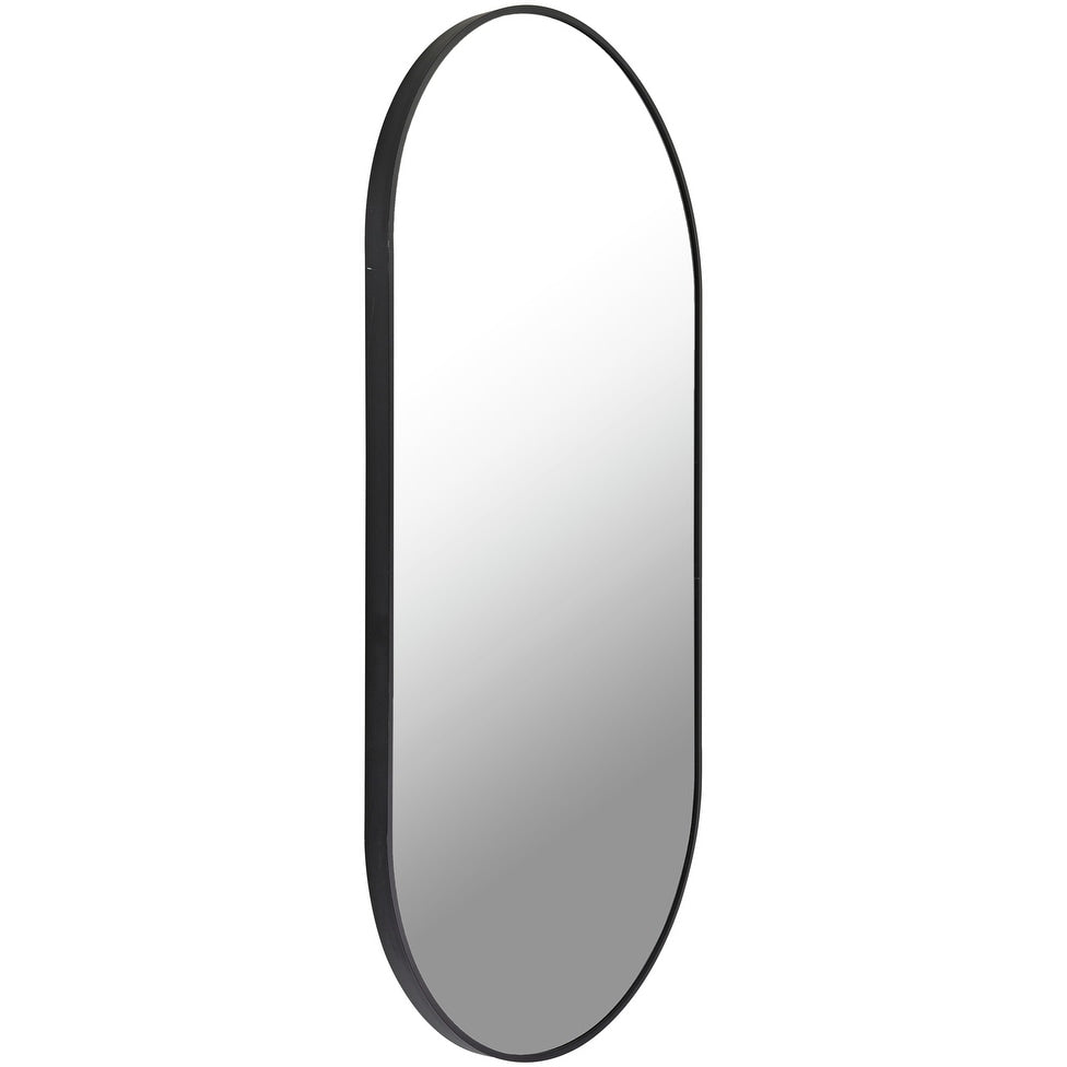 Livabliss Aranya Modern Aluminum Oval Pill-Shaped Accent Mirror