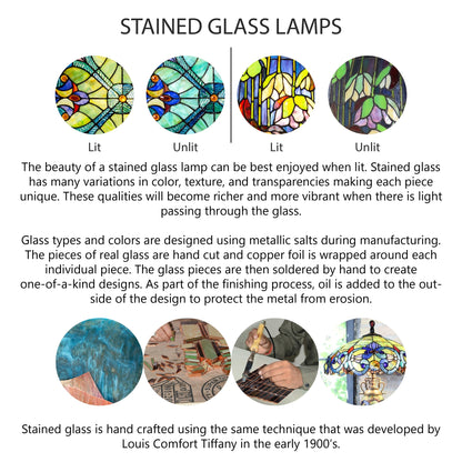 Astrid River of Goods Multicolored Oil-Rubbed Bronze and Stained Glass 3-Light 52-Inch Ceiling Fan - 52 x 52 x 14.75/19.75