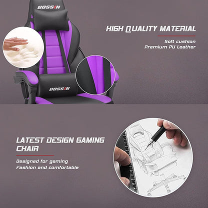 BOSSIN Racing Style Gaming Chair,300 lbs Big and Tall gamer chair High Back Computer Chair