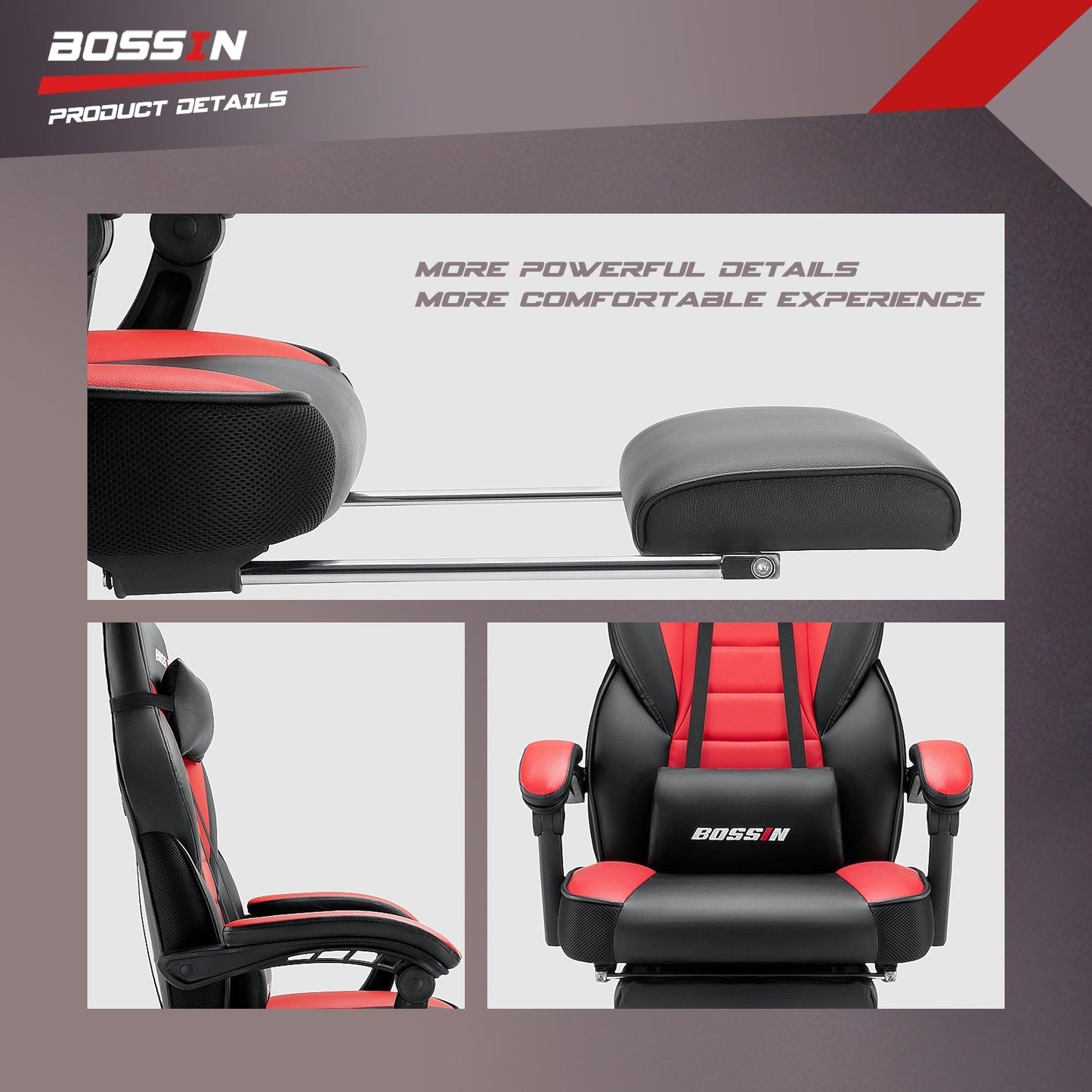 BOSSIN Racing Style Gaming Chair,300 lbs Big and Tall gamer chair High Back Computer Chair