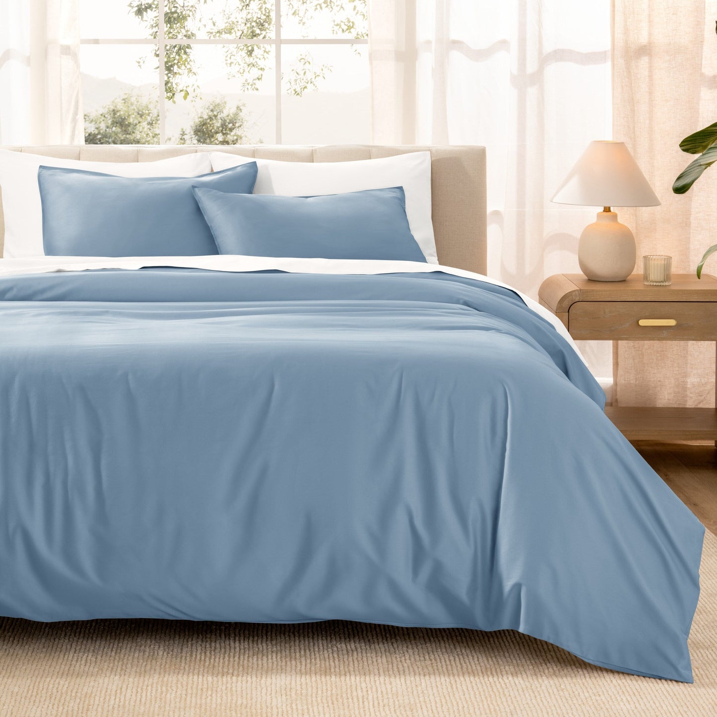 Bare Home Organic Cotton Duvet Cover Set - Smooth Sateen Weave