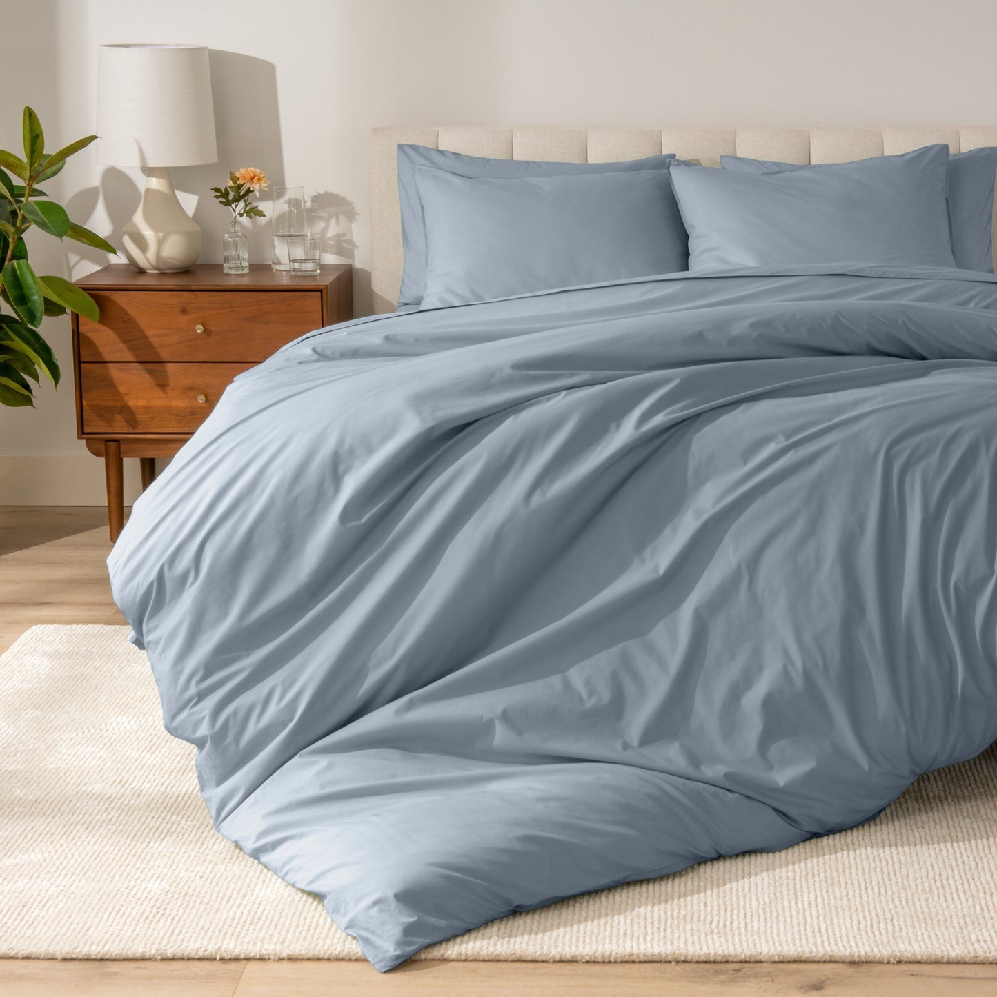 Bare Home Organic Cotton Percale Duvet Cover Set
