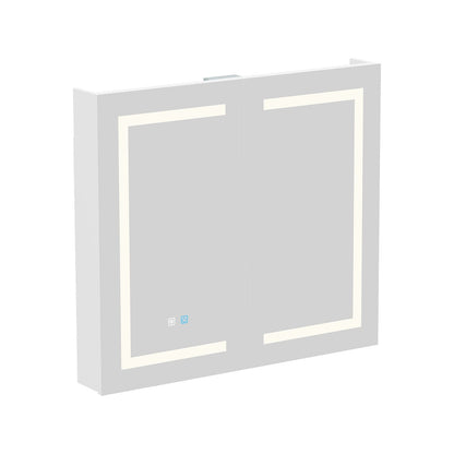 Bathroom Medicine Cabinet LED Mirror Anti-Fog 6000K Wall Cabinet White