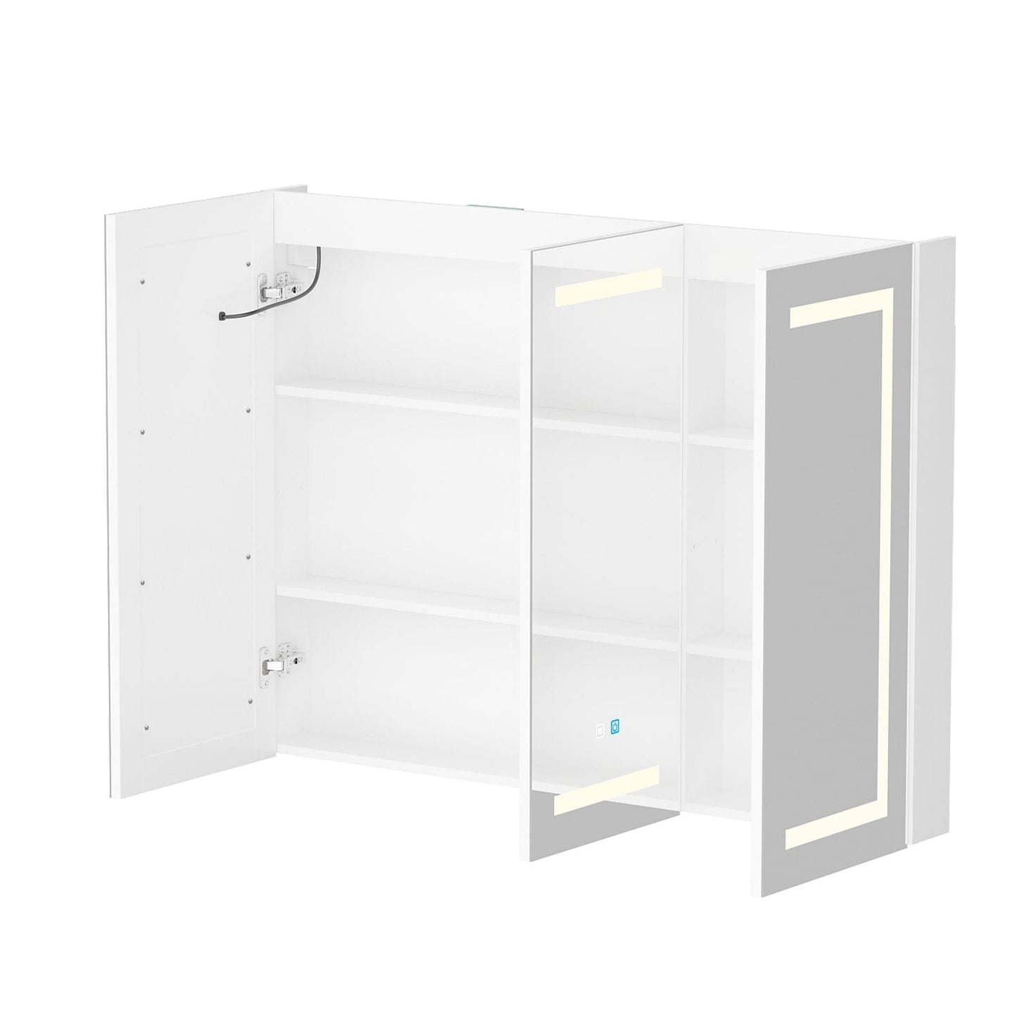 Bathroom Medicine Cabinet LED Mirror Anti-Fog 6000K Wall Cabinet White