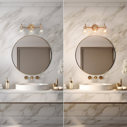 Modern 2/3/4/5-Light Bathroom Vanity Light Globe Glass Wall Sconce Minimalist Design