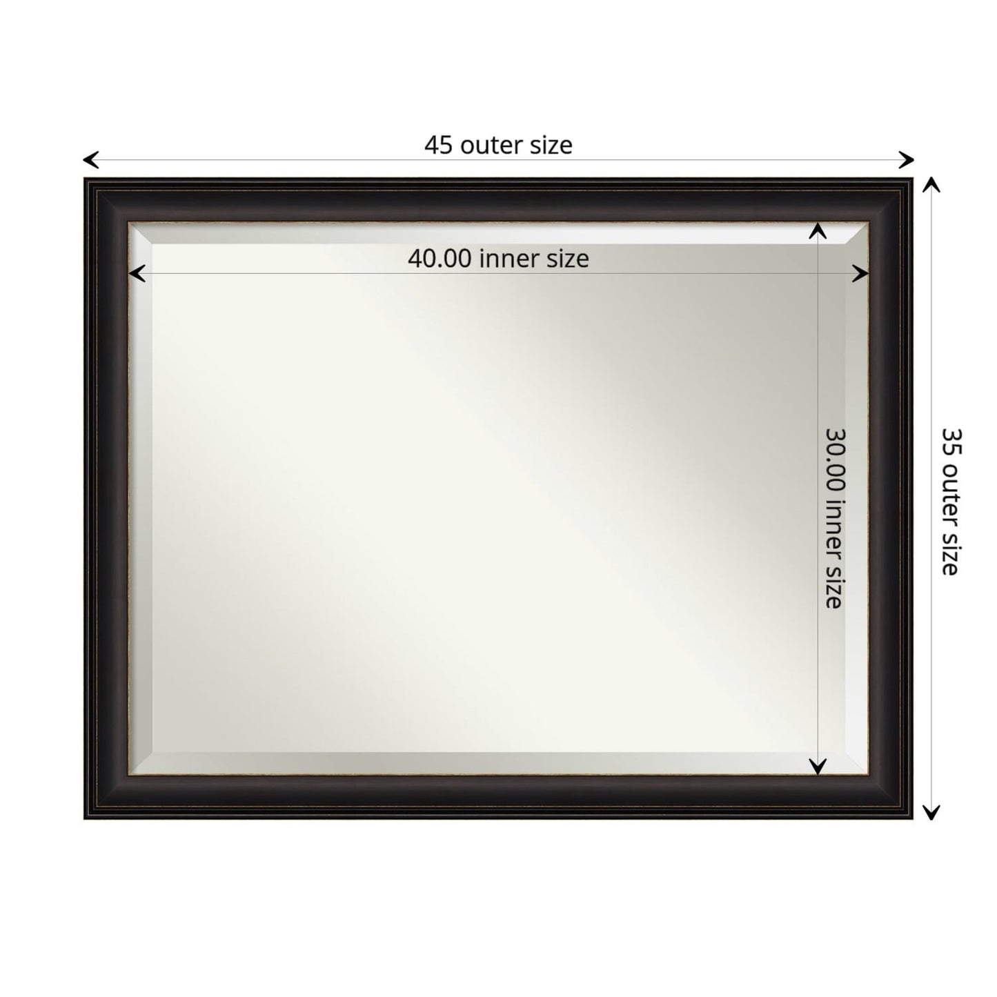 Beveled Bathroom Wall Mirror - Trio Oil Rubbed Bronze Frame - Trio Oil Rubbed Bronze