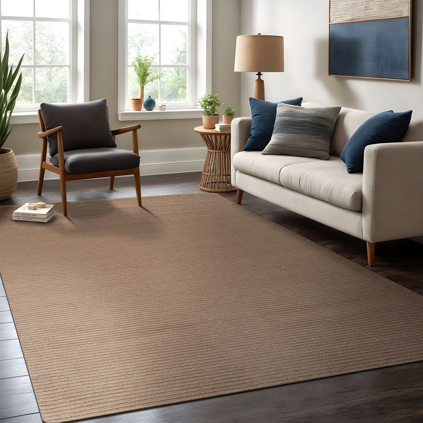 Beverly Rug Solid Color Non-Slip Rubber Back Washable Indoor Area Rug