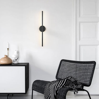 1-Light Black/ Gold/ Nickel Modern Long Linear Strip Wall Sconce Dimmable LED Bathroom Vanity Light